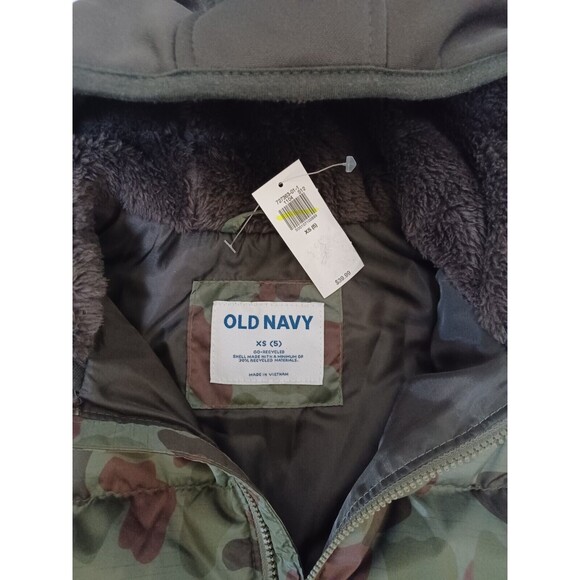 NWT Old Navy Camo Vest Hoodie Puffer Jacket Boys XS 5 - Picture 2 of 6